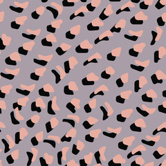 Abstract leopard skin vector seamles pattern.  irregular brush spots and  backgrounds. Abstract wild animal skin print. Simple irregular geometric design.