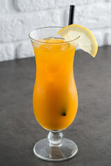 Tropical lemonade with mango in glasses