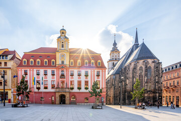Rathaus, Marienkirche, Weißenfels, Sachsen-Anhalt, Deutschland 