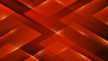 Abstract red vector background with shining lines and geometric shape.