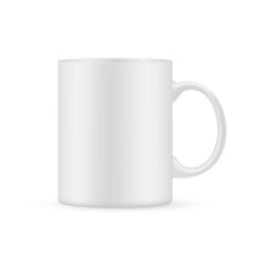 Mug Mockup Isolated on White Background. Vector Illustration