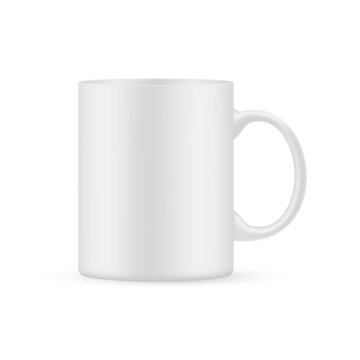 Mug Mockup Isolated on White Background. Vector Illustration