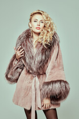 adorable lady in fur coat