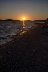 peaceful sunset at the beach 