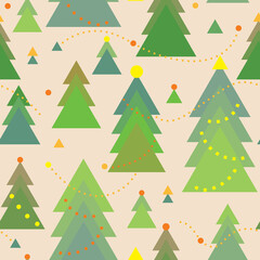 Seamless Geometrical Christmas tree pattern