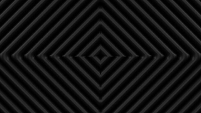 Futuristic geometric surface background animation. Wavy rhombus on the black surface. Loopable. Full frame. 3d rendering.