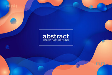 Liquid abstract blue and orange gradient background
