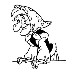 Old lady character woman illustration cartoon coloring