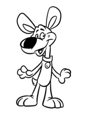 Kind dog character smile emotions illustration cartoon coloring
