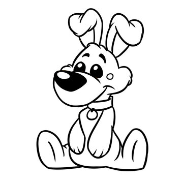 toy dog sitting illustration cartoon coloring