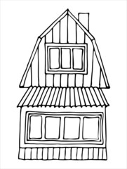 Small village house. Vector (2)