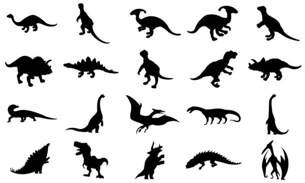 20 Dinosaur SVG, Dinosaur Silhouette SVG Bundle