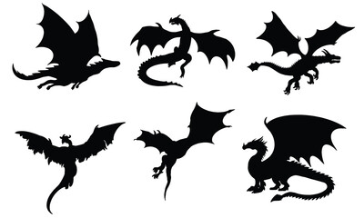 Dragon Silhouette SVG Dragon Clipart 