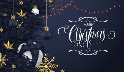 merry christmas greeting card background illustration 