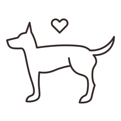 Dog heart animals animal love cruelty free vector illustration design logo icon symbol sign