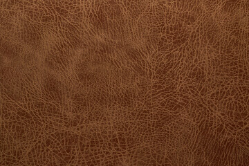 brown artificial leather with waves and folds on PVC base