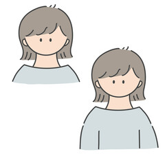 女の子のアイコン1(カラーバージョン)