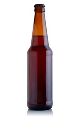 Dark brown glass beer bottle