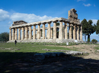 Temple of Athena ruins in Paestum, Italy, 2021. - 467552243