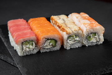 sushi rolls, for cafe, black, sushi set, set, for cafe