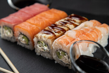 sushi rolls, for cafe, black, sushi set, set, for cafe