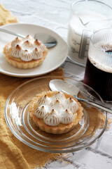 Lemon Meringue Tart with Hot Coffee