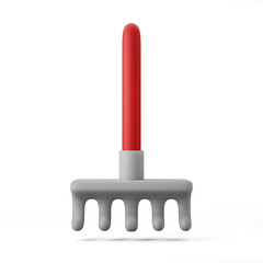 rake autumn tool 3d illustration 3d rendering 3d icon isolated