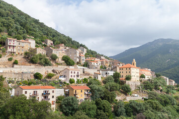 Olmeto town, Corsica island. Landscape photo taken on a summer day