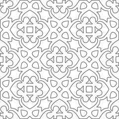 floral pattern background.Repeating geometric pattern from striped elements.   Black and white pattern.