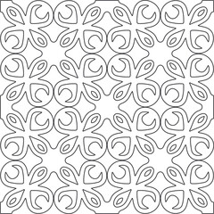 floral pattern background.Repeating geometric pattern from striped elements.   Black and white pattern.