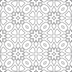 floral pattern background.Repeating geometric pattern from striped elements.   Black and white pattern.