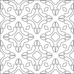 floral pattern background.Repeating geometric pattern from striped elements.   Black and white pattern.