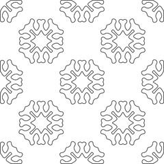 floral pattern background.Repeating geometric pattern from striped elements.   Black and white pattern.