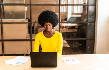 beautiful woman working in the office