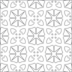 floral pattern background.Repeating geometric pattern from striped elements.   Black and white pattern.