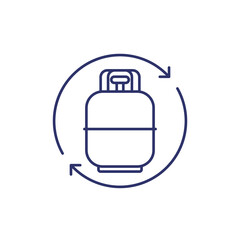 replace gas cylinder, LPG tank line icon
