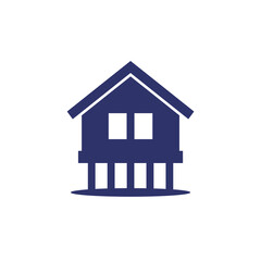 Stilt house icon on white