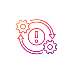 error in process, operations line icon