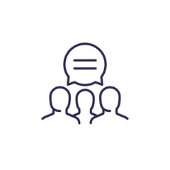 social equality line icon on white