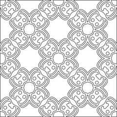 Fototapeta na wymiar floral pattern background.Repeating geometric pattern from striped elements. Black and white pattern.