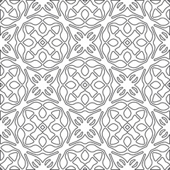 floral pattern background.Repeating geometric pattern from striped elements.   Black and white pattern.