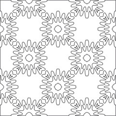floral pattern background.Repeating geometric pattern from striped elements.   Black and white pattern.