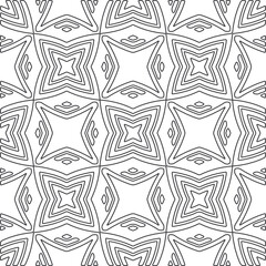floral pattern background.Repeating geometric pattern from striped elements.   Black and white pattern.