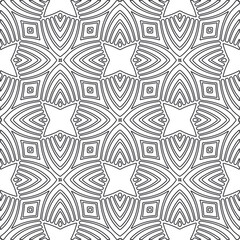 floral pattern background.Repeating geometric pattern from striped elements.   Black and white pattern.