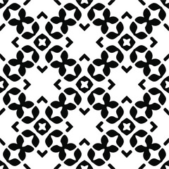 Vector seamless pattern. Modern stylish texture. Composition from regularly repeating geometrical element. Monochrome, simple. Vector illustrations. Black and white pattern.
