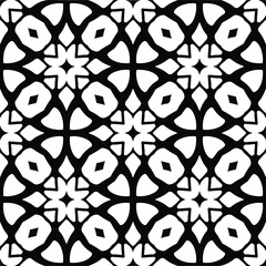 Vector seamless pattern. Modern stylish texture. Composition from regularly repeating geometrical element. Monochrome, simple. Vector illustrations. Black and white pattern.
