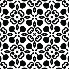 Vector seamless pattern. Modern stylish texture. Composition from regularly repeating geometrical element. Monochrome, simple. Vector illustrations. Black and white pattern.
