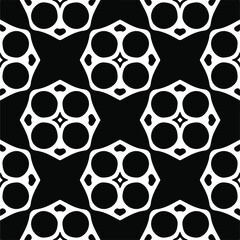 Vector seamless pattern. Modern stylish texture. Composition from regularly repeating geometrical element. Monochrome, simple. Vector illustrations. Black and white pattern.