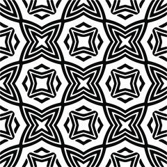 Vector seamless pattern. Modern stylish texture. Composition from regularly repeating geometrical element. Monochrome, simple. Vector illustrations. Black and white pattern.