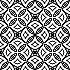 Vector seamless pattern. Modern stylish texture. Composition from regularly repeating geometrical element. Monochrome, simple. Vector illustrations. Black and white pattern.